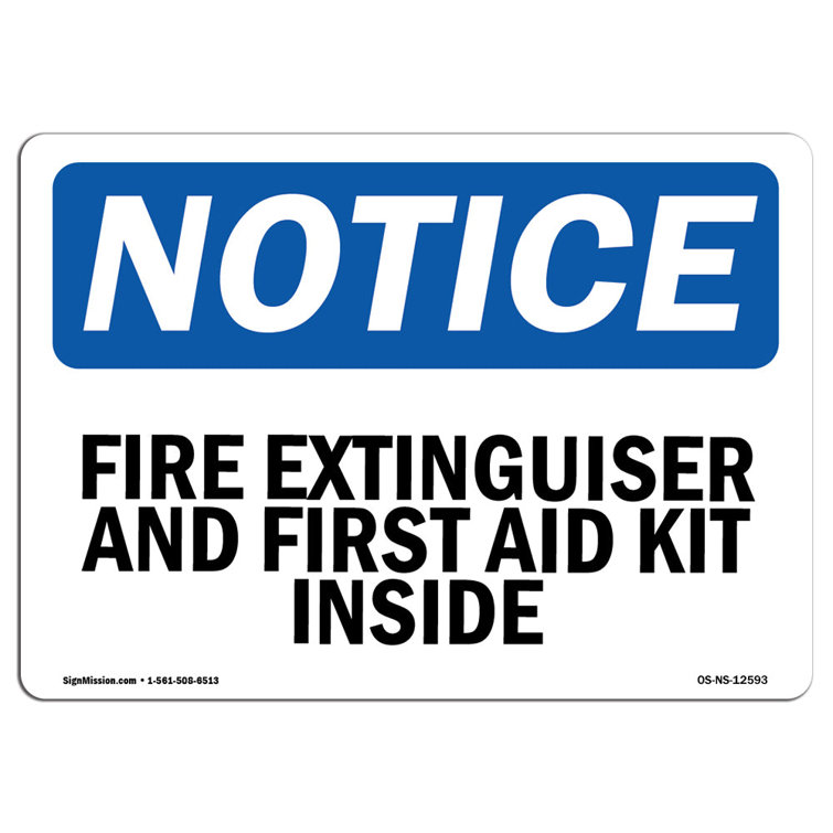 SignMission Fire Extinguisher and First Aid Kit Inside Wayfair